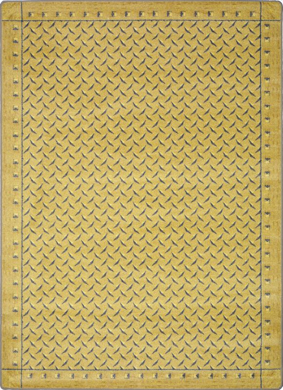 Picture of Joy Carpets 1504B-01 Diamond Plate Gold 3 ft.10 in. x 5 ft.4 in.  WearOn Nylon Machine Tufted- Cut Pile Whimsy Rug