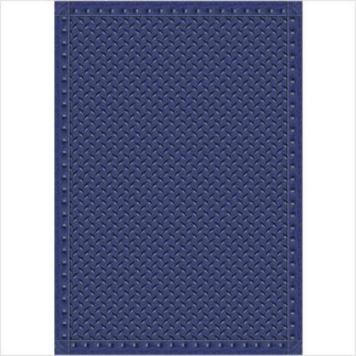 Picture of Joy Carpets 1504B-02 Diamond Plate Steel Blue 3 ft.10 in. x 5 ft.4 in.  WearOn Nylon Machine Tufted- Cut Pile Whimsy Rug
