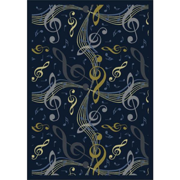 Virtuoso Navy 7 ft.8 in. x 10 ft.9 in.  WearOn Nylon Machine Tufted- Cut Pile Whimsy Rug