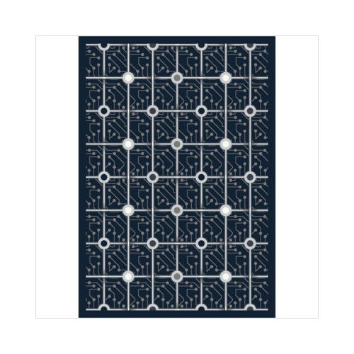 1582C-01 Electrode Navy 5 ft.4 in. x 7 ft.8 in.  WearOn Nylon Machine Tufted- Cut Pile Whimsy Rug