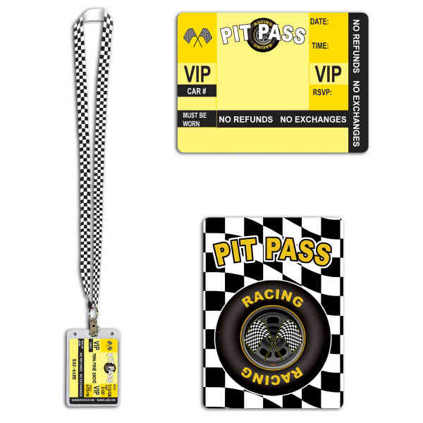 Picture of Beistle 50589 Racing Pit Pass - Pack of 12