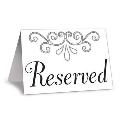 Picture of Beistle 57201 Reserved Table Cards - Pack of 12
