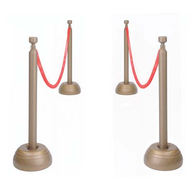 Picture of Beistle 57658 Red Rope Stanchion Set