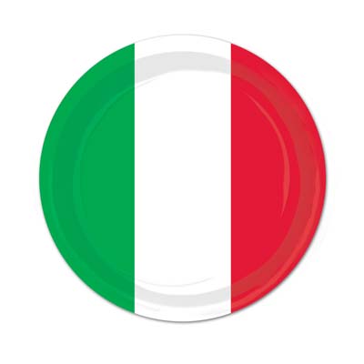 Picture of Beistle 58009 Red- White and Green Plates - Pack of 12