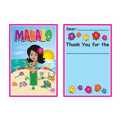 Picture of Beistle 58306 Hula Baby Thank You Notes - Pack of 12