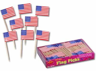 Picture of Beistle 60101 U S Flag Picks Counter Display - Pack of 24