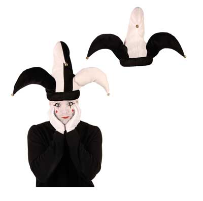 Picture of Beistle 60227 Plush Black and White Jester Hats - Pack of 6
