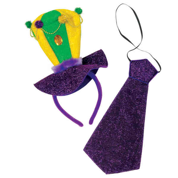 Picture of Beistle 60578 Mardi Gras Headband and Necktie Set - Pack of 12