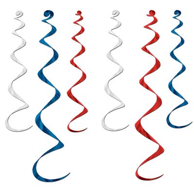 Picture of Beistle 50065-RWB Twirly Whirlys - Pack of 6