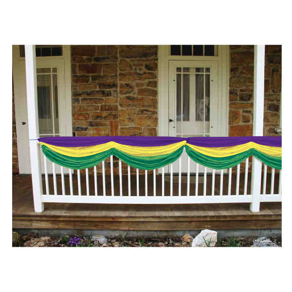 Beistle  Mardi Gras Fabric Bunting - Pack of 6