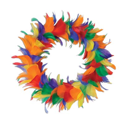 Picture of Beistle 57902-RB Feather Wreath - Pack of 6