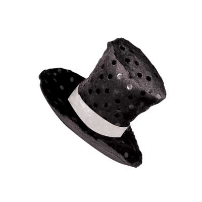 Picture of Beistle 60287-BK Black Top Hat Hair Clip - Pack of 12