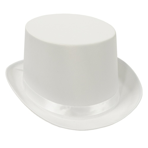 Beistle 60839-W White Satin Sleek Top Hat - Pack of 6