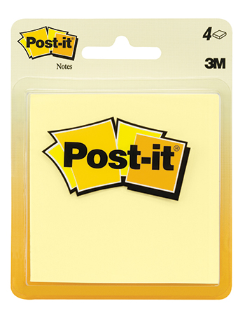Picture of 3M Company MMM5400 Sticky note Notes Canary Yellow 4 Pads