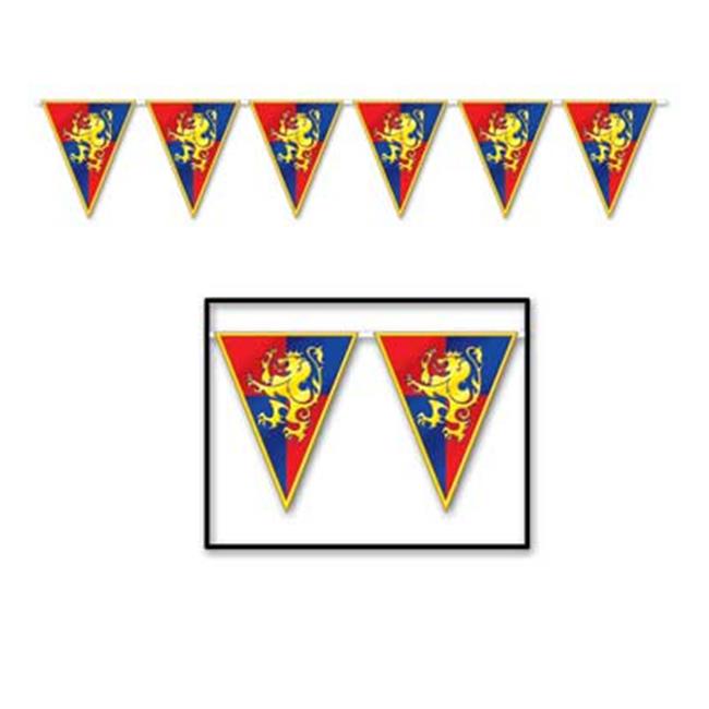 Beistle 57719 Medieval Pennant Banner - Pack of 12