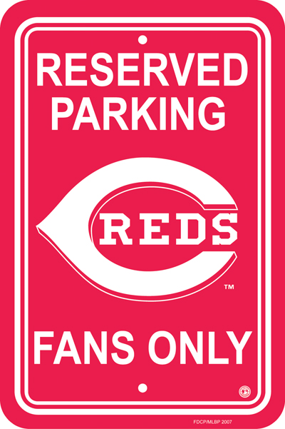 Picture of Fremont Die 60217 Plastic Parking Signs  - Cincinnati Reds