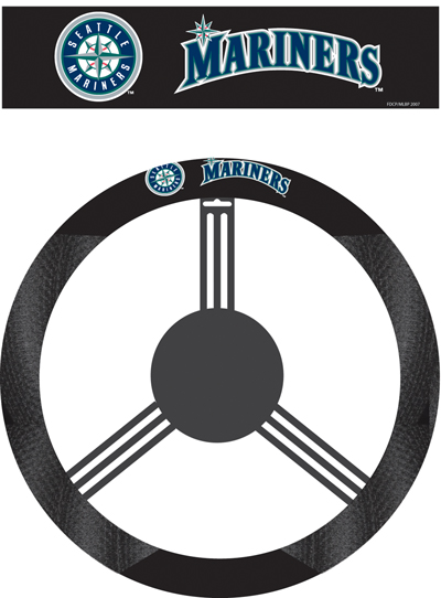 Picture of Fremont Die 68512 Poly-Suede Steering Wheel Cover - Seattle Mariners