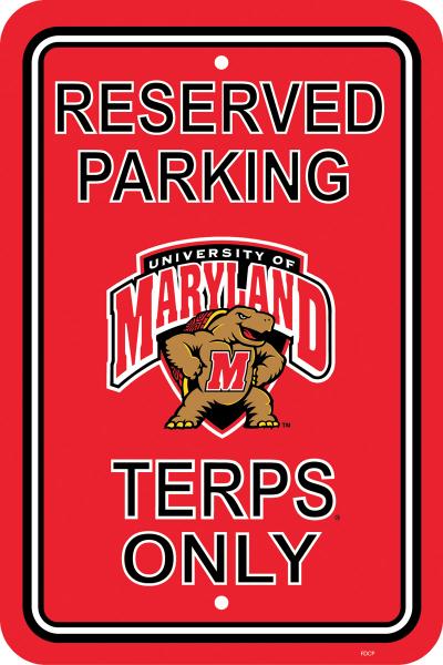 Picture of Fremont Die 50236 12&apos;&apos; X 18&apos;&apos; Plastic Parking Sign  - Maryland Terrapins