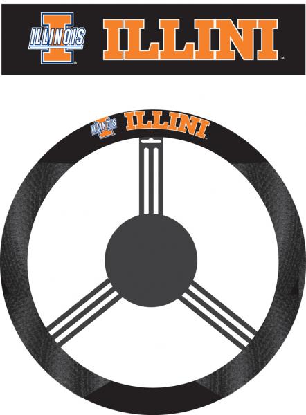 Fremont Die 58523 Poly-Suede Steering Wheel Cover - Illinois Fighting Illini