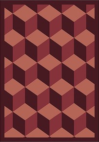 Picture of Joy Carpets 1508B-06 Highrise Burgundy 3 ft.10 in. x 5 ft.4 in.  WearOn Nylon Machine Tufted- Cut Pile Whimsy Rug