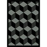 Picture of Joy Carpets 1508B-08 Highrise Black 3 ft.10 in. x 5 ft.4 in.  WearOn Nylon Machine Tufted- Cut Pile Whimsy Rug