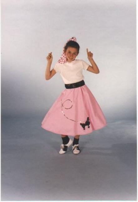 Picture of Alexanders Costumes 11-043 Poodle Skirt- Child size medium- 8-10- Pink