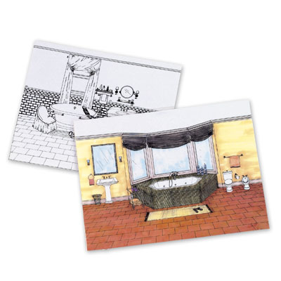 Illustrations Of The Latest Bathroom Fixtures and Accessories