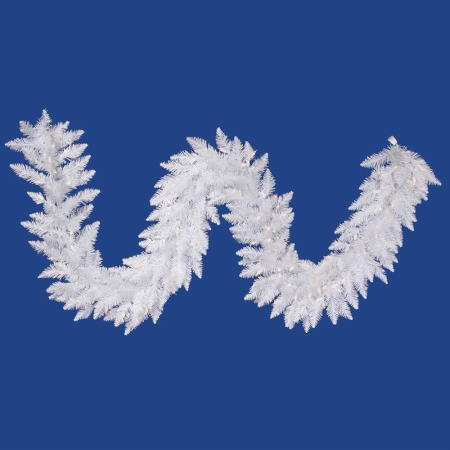 9 ft. X 14 in. Crystal White Garland 90LED Wht
