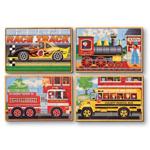 Melissa & Doug  Vehicle Puzzles in a Box
