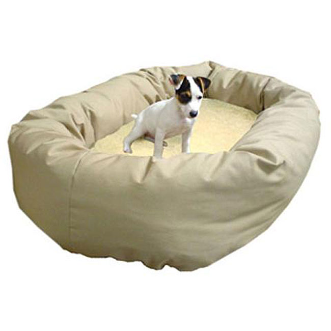 Picture of Majestic Pet 788995612353 32 in. Medium Bagel Bed- Khaki and Sherpa