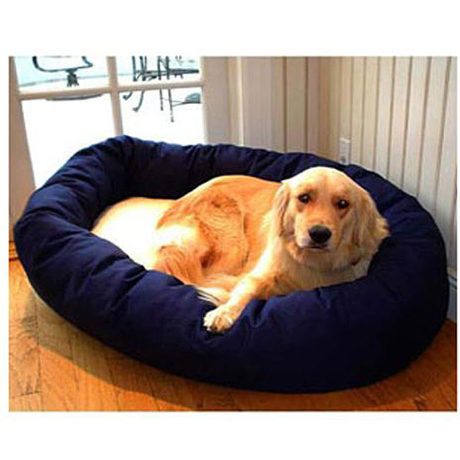 Picture of Majestic Pet 788995612421 40 in. Large Bagel Bed- Blue and Sherpa