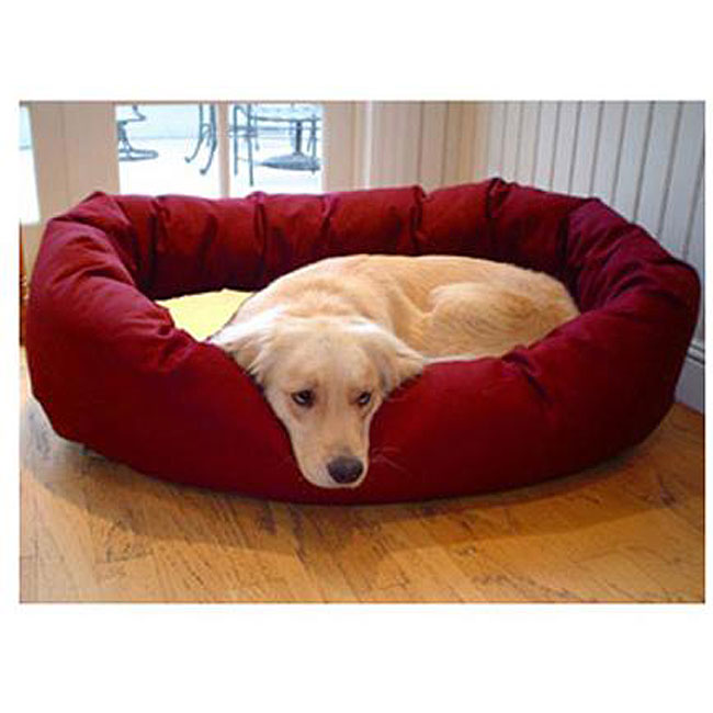 Picture of Majestic Pet 788995612445 40 in. Large Bagel Bed- Burgundy and Sherpa