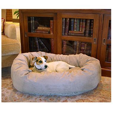 Picture of Majestic Pet 78899567205 24 in. Bagel Dog Pet Bed Suede Stone