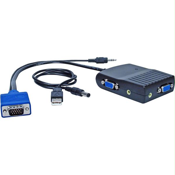 300Mhz 2-Port Mini Vga Distribution Amplifier With Audio