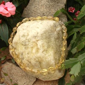 22 in. 20 x 15mm Nugget Lemon Quartz Necklace
