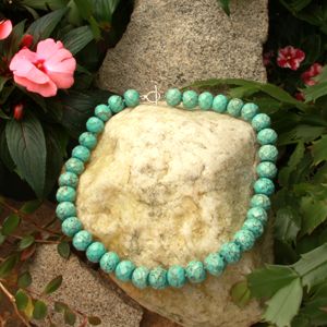 22 in. 18 x 13mm Rondell Turquoise Necklace