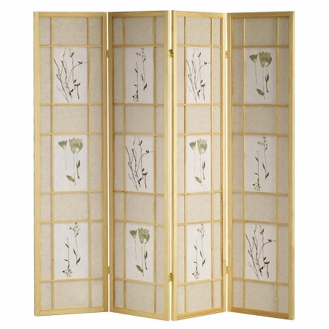 Ore International R5442 - 4 4 Panel Shoji Screen - Natural
