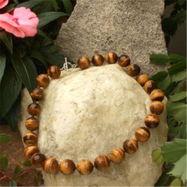 Betty Rocks BNKTGE201180020T3 20 in. 18mm Round Tiger s Eye Necklace