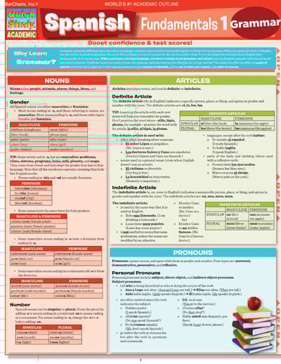 Picture of BarCharts- Inc. 9781423214472 Spanish Fundamentals 1