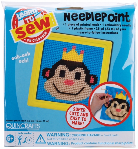 Picture of Colorbok 61908 Monkey Learn To Sew Needlepoint Kit