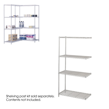 Safco 5286GR Metallic Gray Industrial Add-On Unit- 36 x 18''