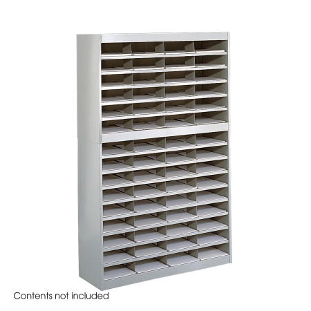 Gray E-Z Stor Literature Organizer- 60 Letter Size Compartments