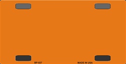 Picture of BP-027 Orange Solid Blanks Flat- Bicycle License Plate for Customizing