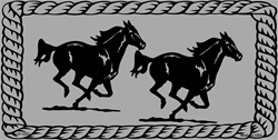 Picture of LP-1233 Two Running Horses License Plate- X409