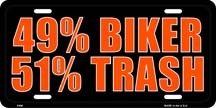 Picture of LP-1242 49% Biker 51% Trash License Plate- X400