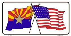 Picture of LP-1250 Arizona and American USA Crossed Flags License Plate- 475