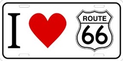 Picture of LP-1253 I Love Route 66 License Plate Tags- X427