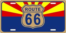 Picture of LP-1256 Route 66- Arizona Flag License Plate Tags- X426