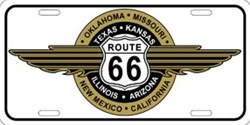 Picture of LP-1257 Route 66- Shield Emblem with all 8 Rt 66 States License Plate Tags- X423