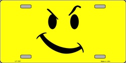 Picture of LP-1301 Defiant Smiley License Plate- 6354